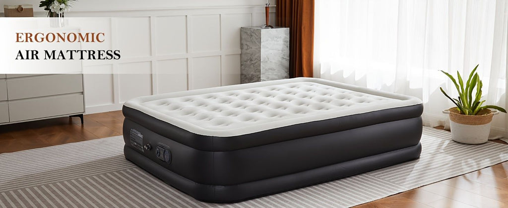 Coil Beam Air Mattress with Plush Velvet Top