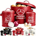 3-Piece Metal Vegetable Storage Set with Lids