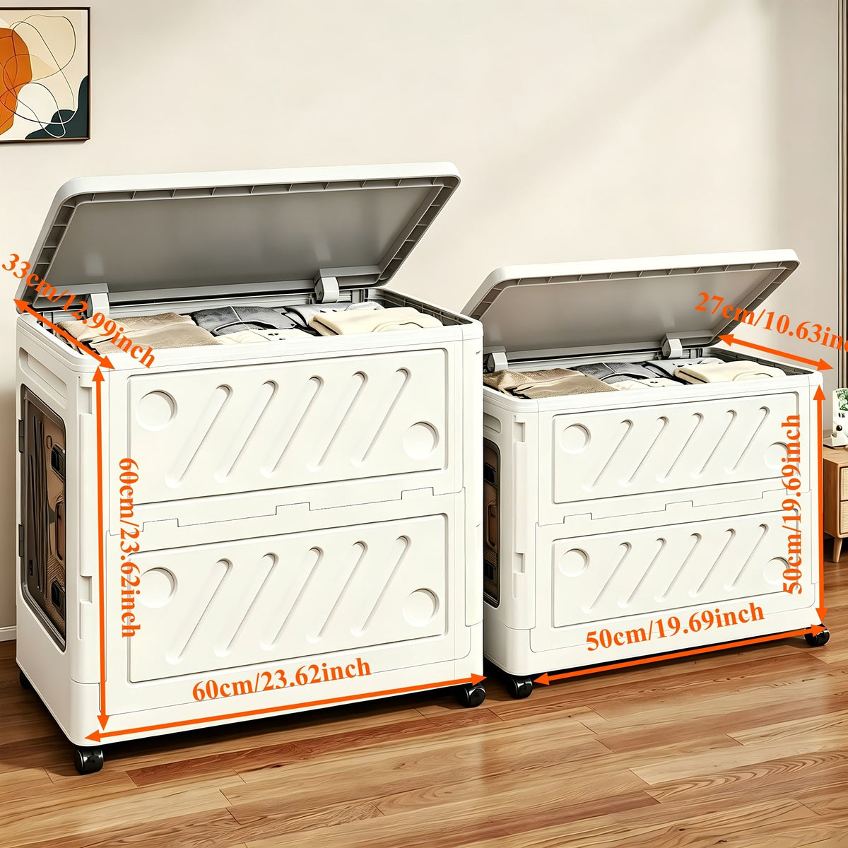 Oversized Clamshell Storage Box with Wheels