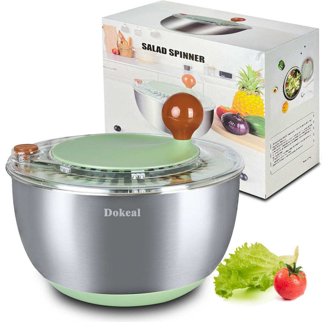 5.3-Quart Stainless Steel Salad Spinner and Vegetable Dryer with Drain