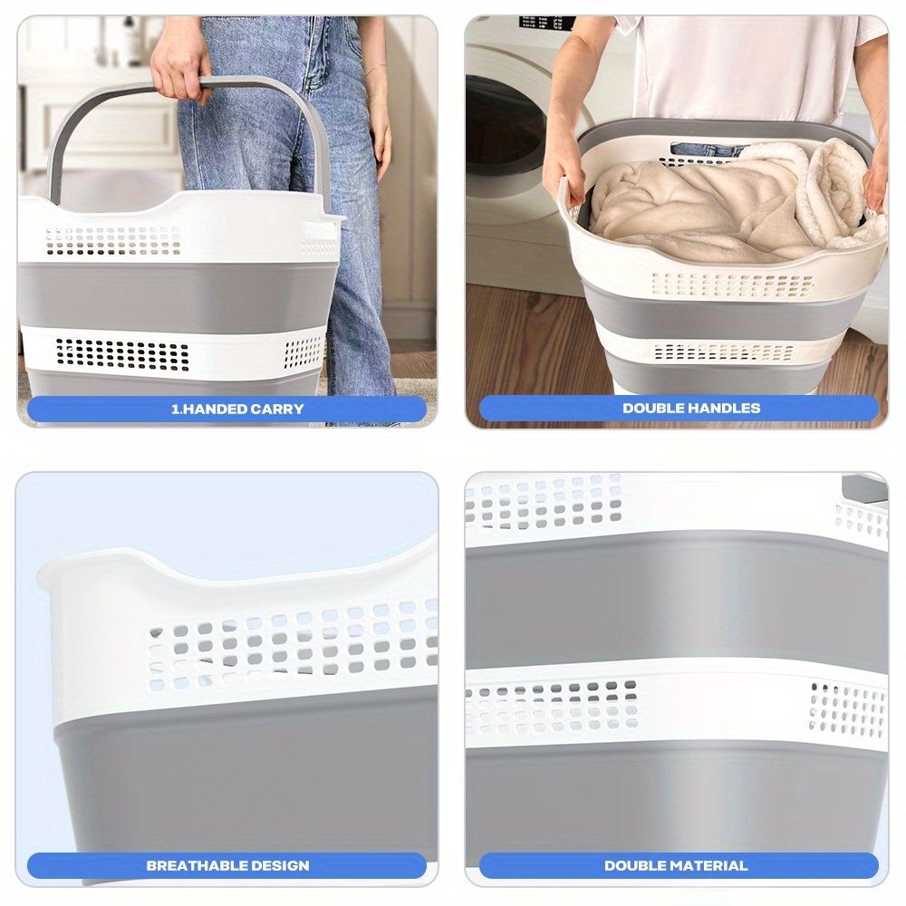 Collapsible Laundry Basket 43.5 Gallon with Handles