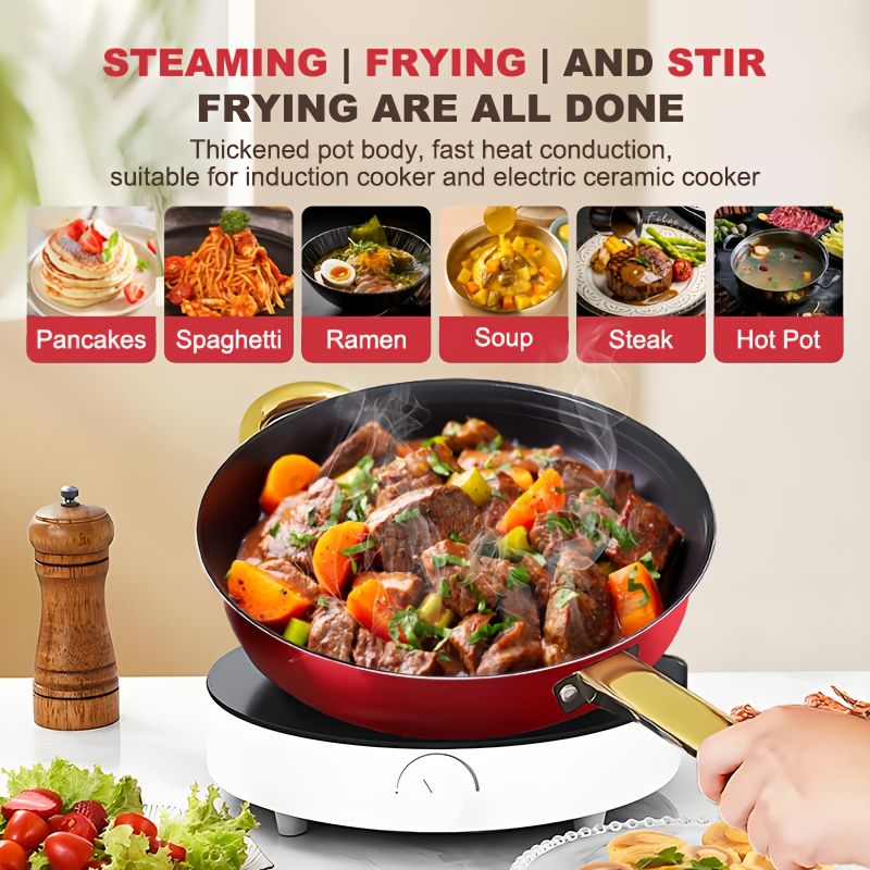 12-Piece Stainless Steel Cookware Set with Saucepans and Wok