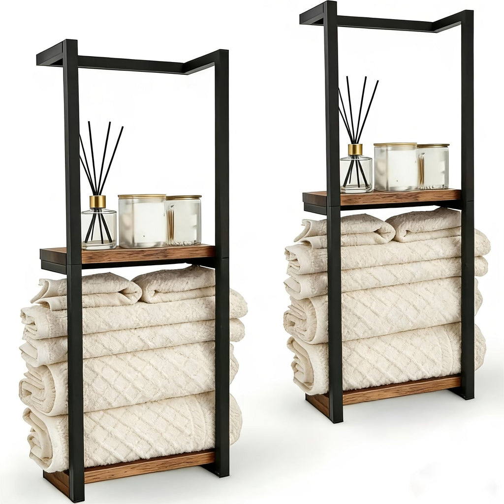 2 Layer Wall Mounted Towel Storage Rack