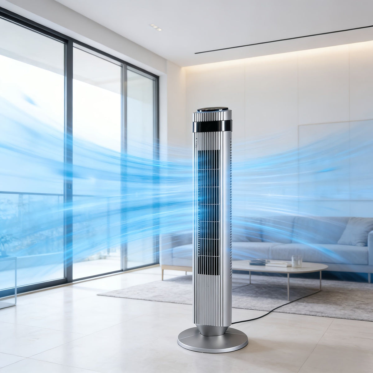Bladeless Tower Fan with Remote and LED Display