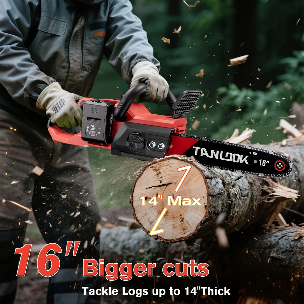 16-Inch Brushless Cordless Chainsaw with 2 Batteries