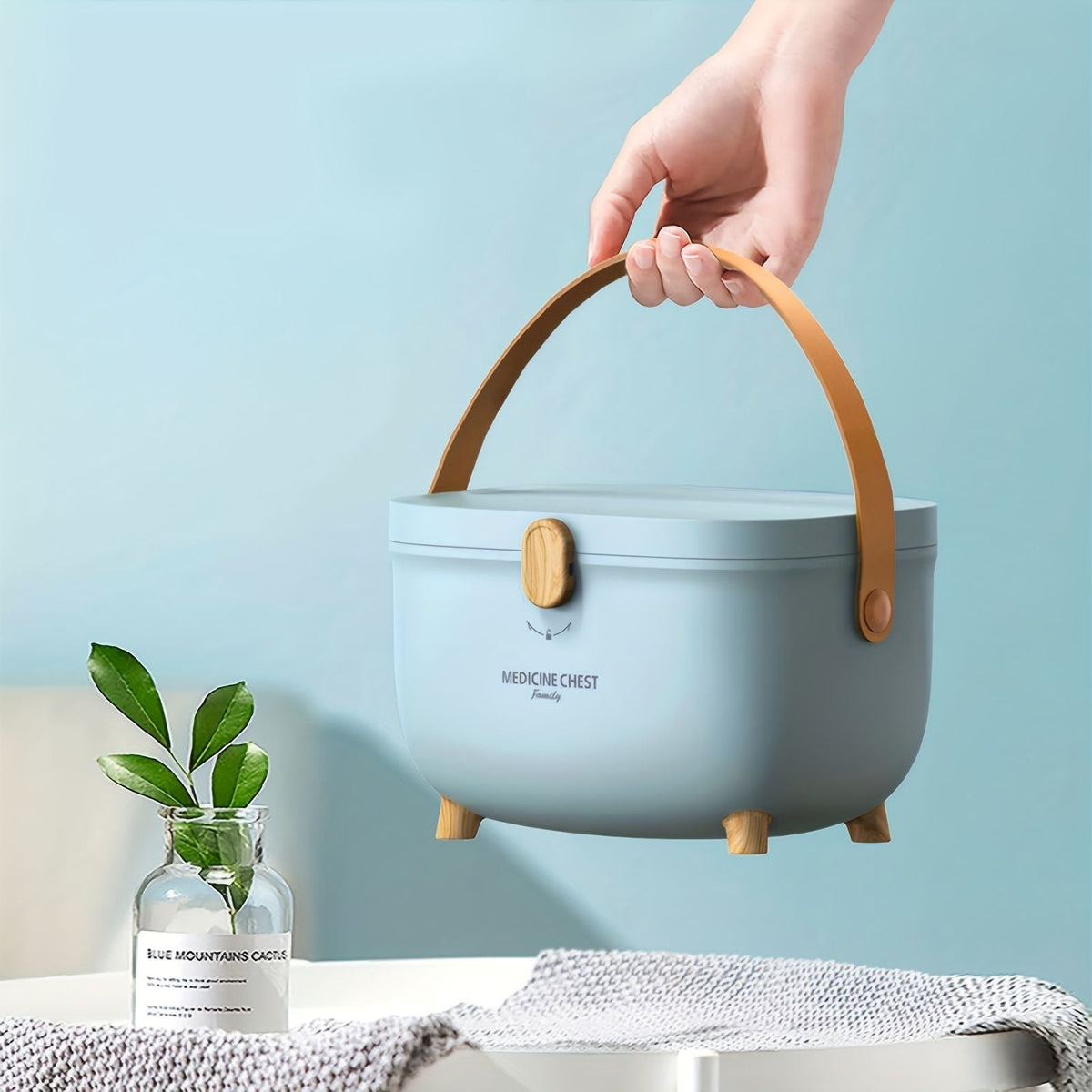 Multi-Layer Medicine Storage Box with Handle