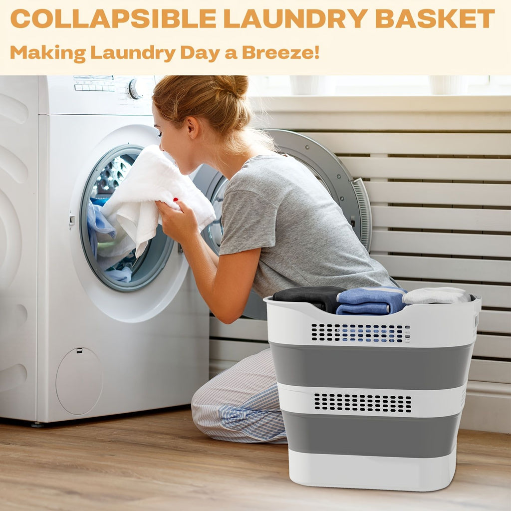 Collapsible Laundry Basket 43.5 Gallon with Handles