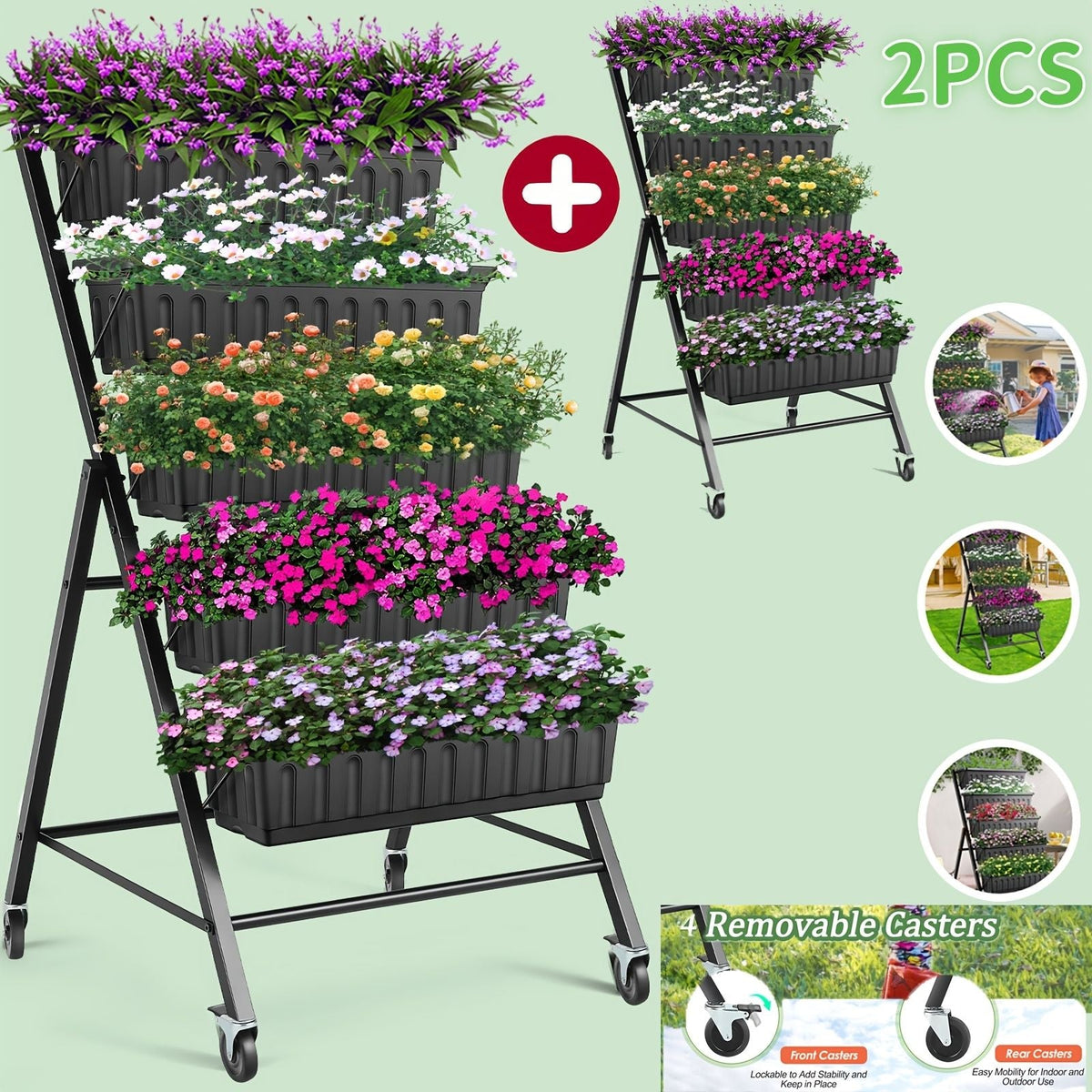 5-Tier Raised Garden Bed Planter Box