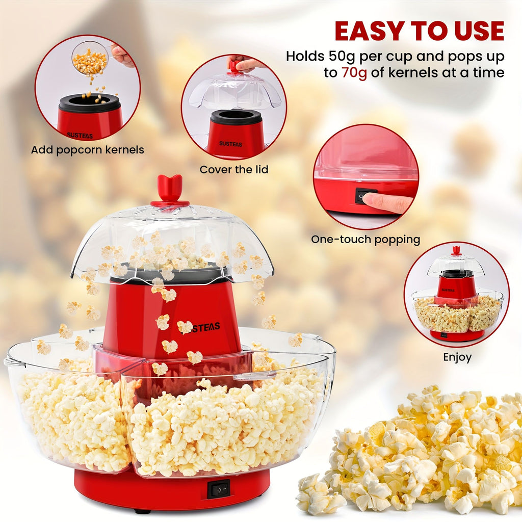 Hot Air Popcorn Machine with 4 Bowls