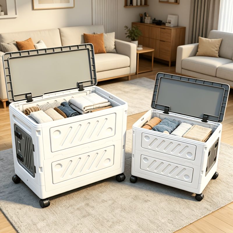 Foldable Wheeled Storage Box with 4 Wheels