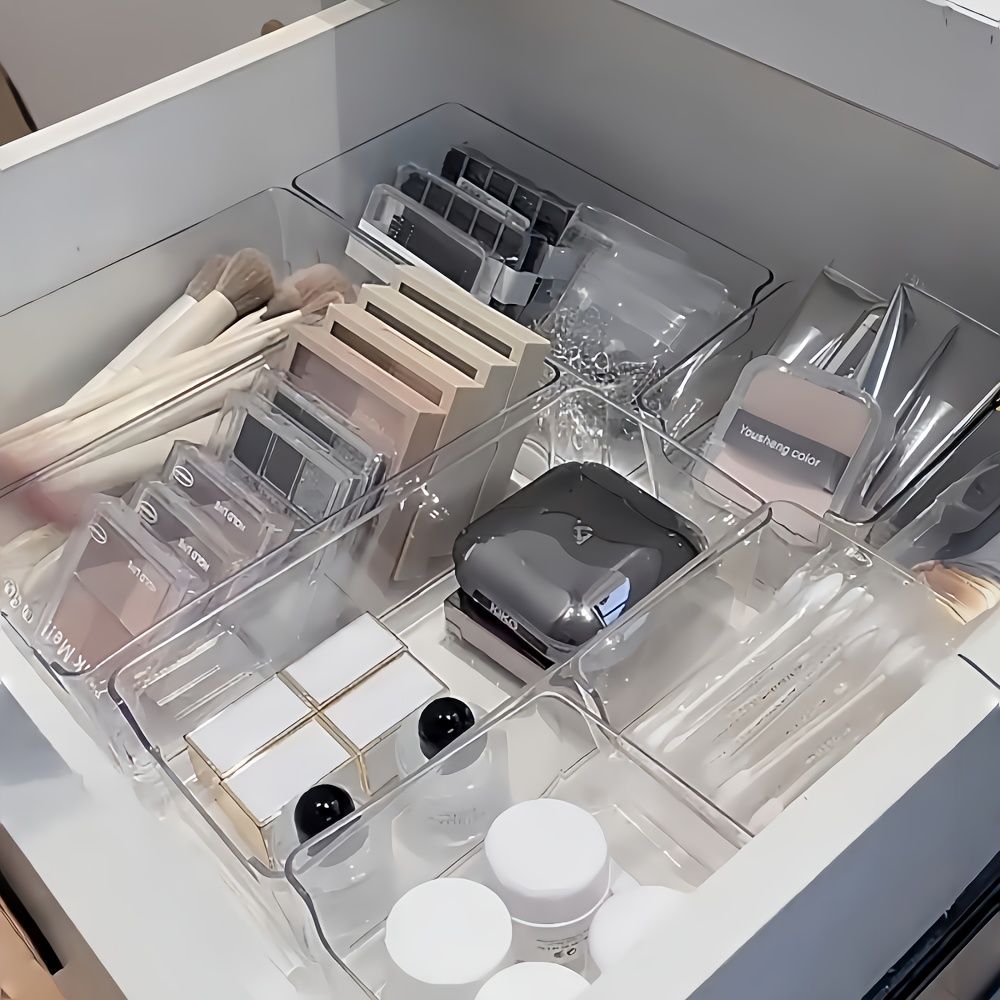 7 Piece Acrylic Drawer Organizer Set with Dividers