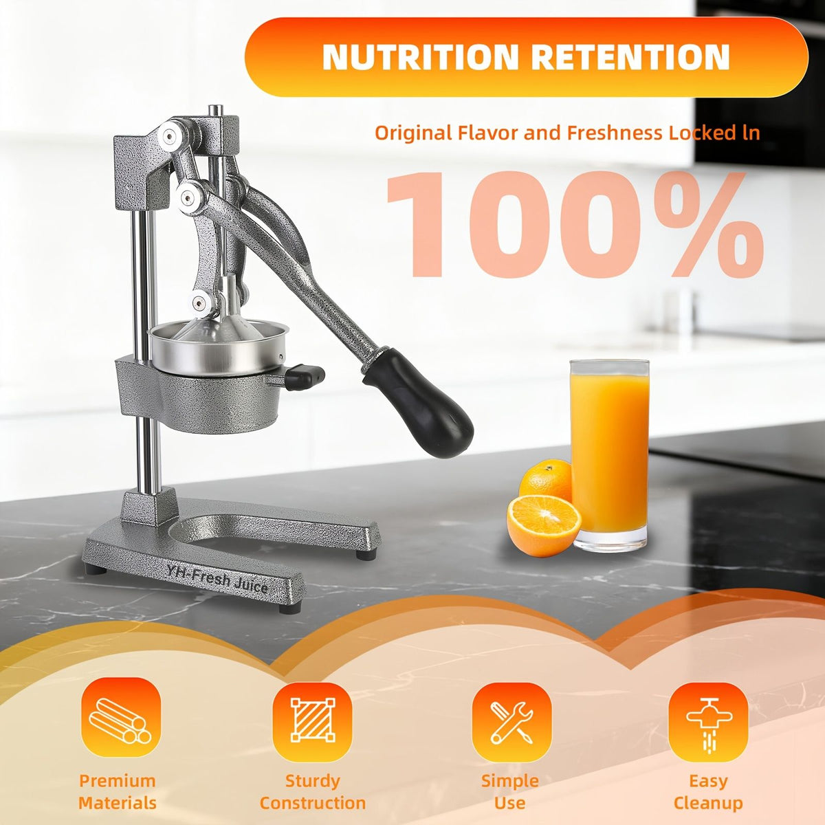 Manual Hand Press Citrus Juicer for Orange and Lemon Juice