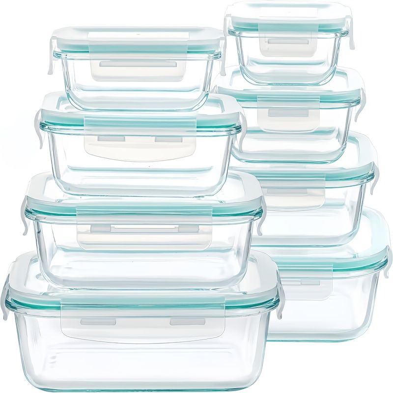 16-Piece Airtight Glass Food Storage Container Set