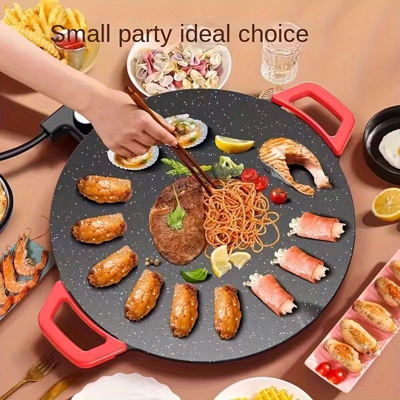 Electric Grill Pan Non Stick Adjustable Temperature Smokeless
