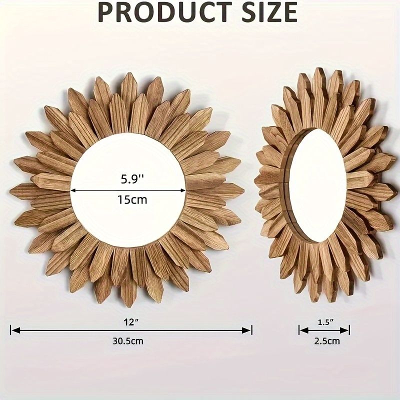 Round Sunflower Wall Mounted Makeup Mirror