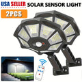 2-Pack Solar Street Lights Outdoor Motion Sensor Dusk to Dawn IP55 Waterproof