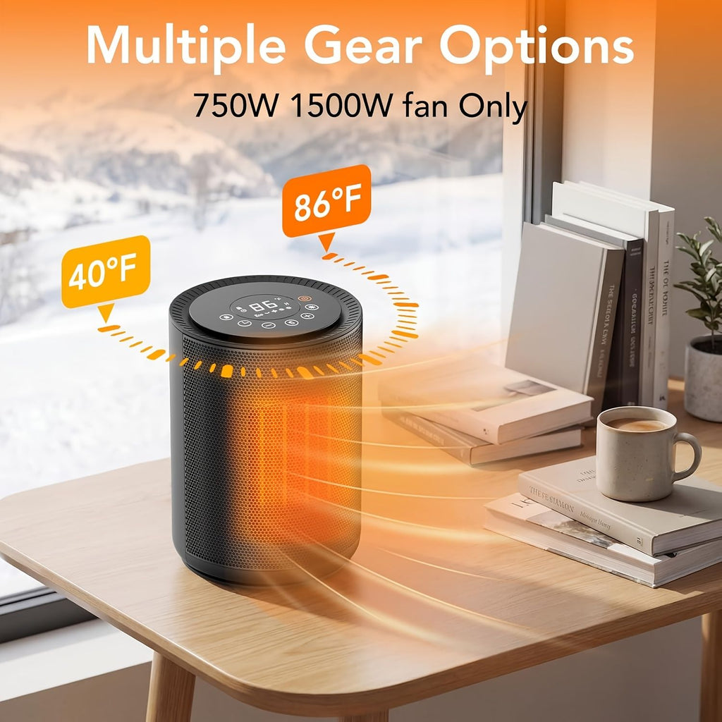 Ceramic Space Heater with Thermostat and Fan