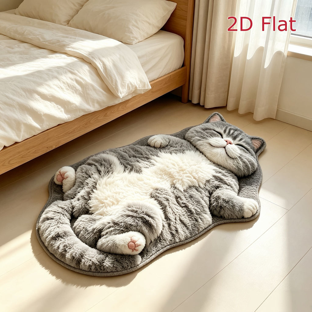 2D Simulated Reclining Cat Plush Mat