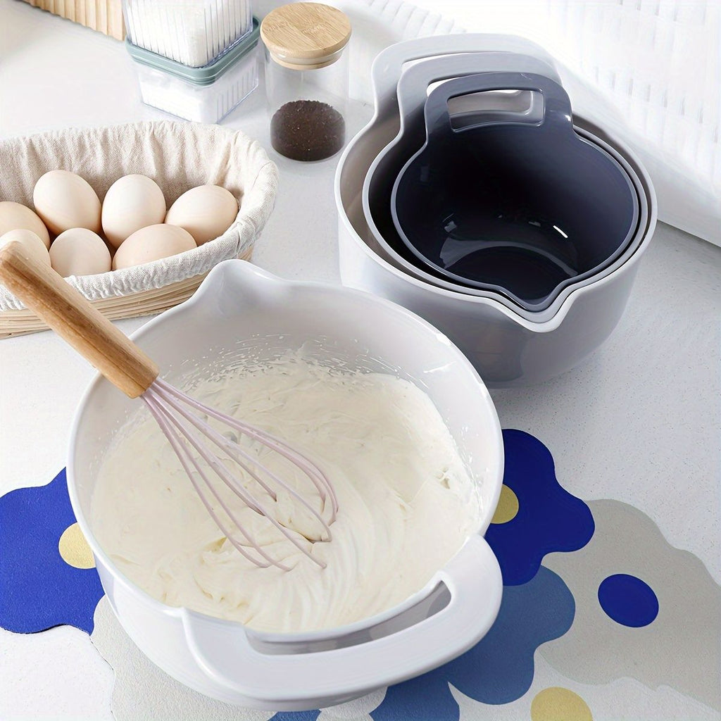 4-Piece Non Slip Plastic Mixing Bowl Set