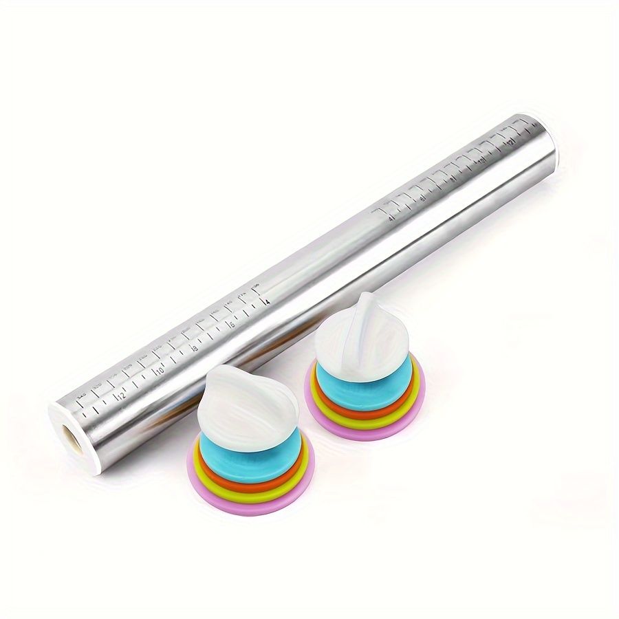 Adjustable Stainless Steel Rolling Pin with Thickness Guide