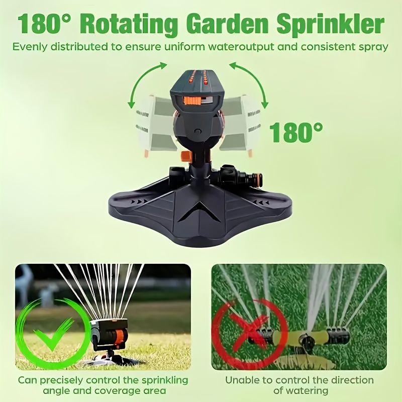 Automatic Oscillating Garden Sprinkler with 16 Nozzles