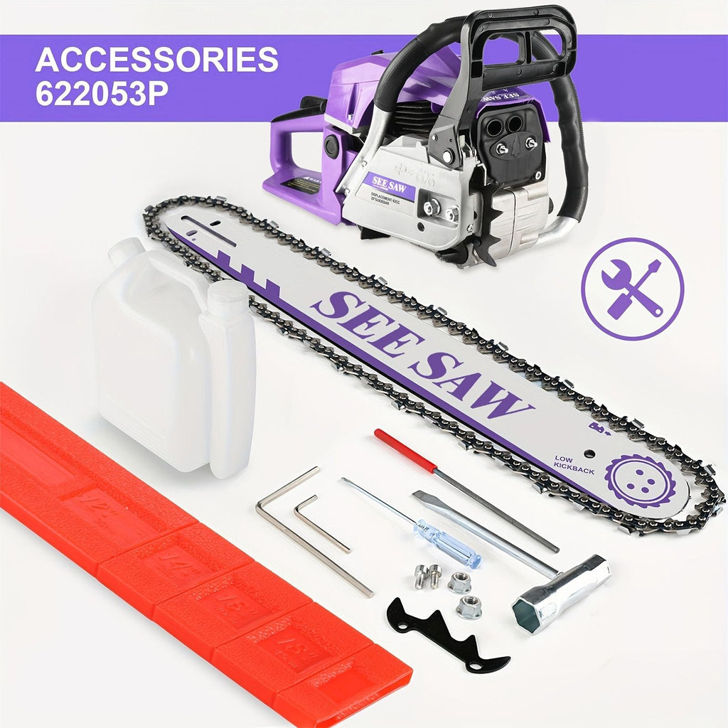 62cc Gas Chainsaw with 20 Inch Guide Bar