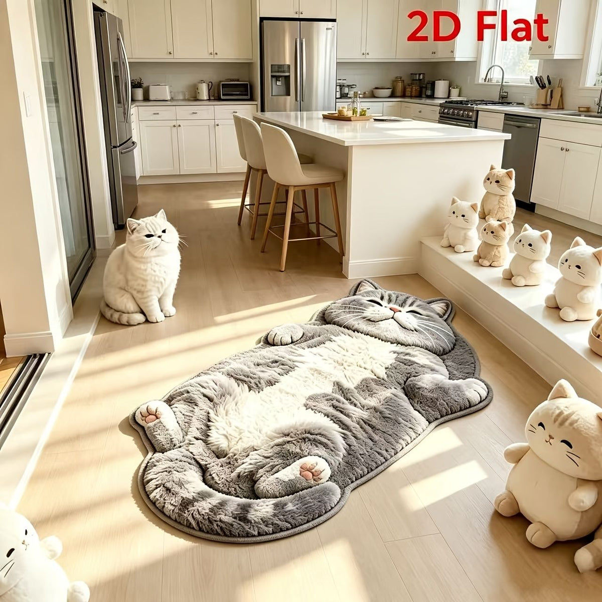 British Shorthair Cat Kitchen Mat Non Slip Washable