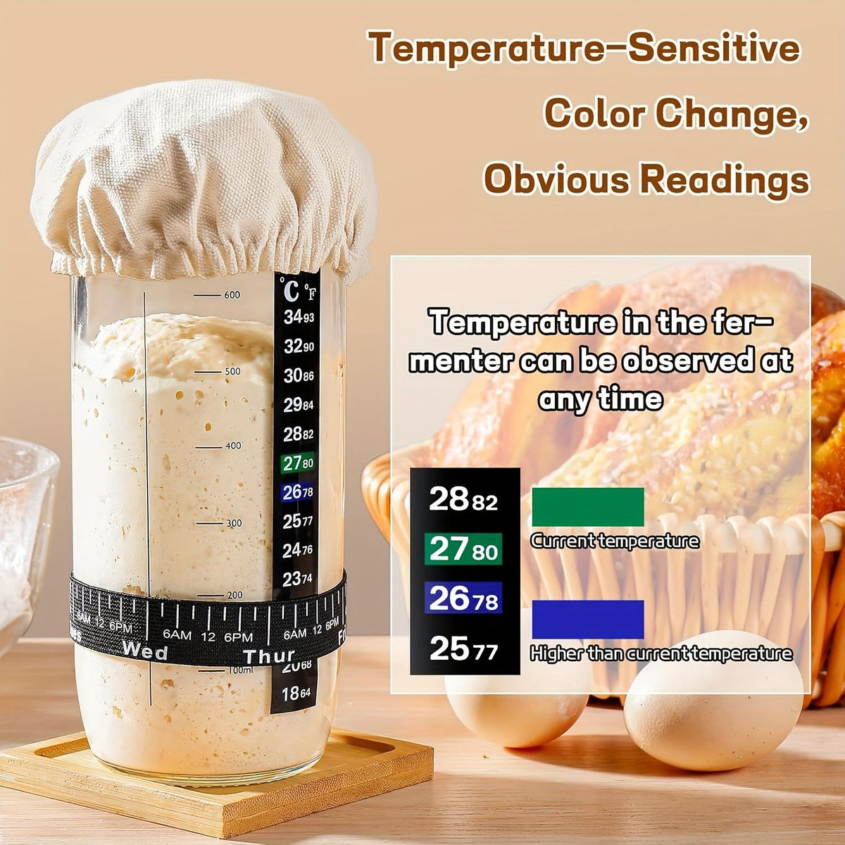 Sourdough Starter Kit Proofing Basket Set with Silicone Sling