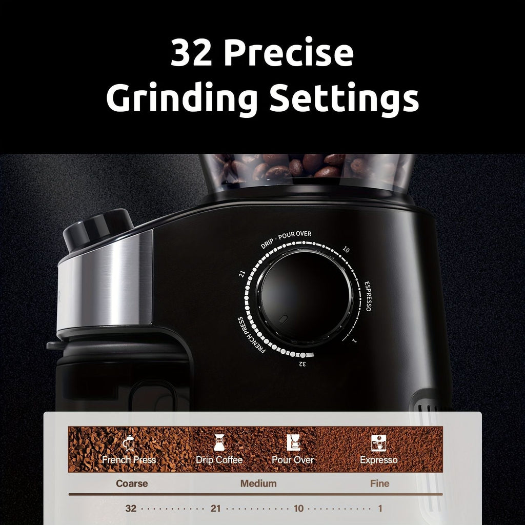 Electric Burr Coffee Grinder with Digital Timer 25 Grind Settings