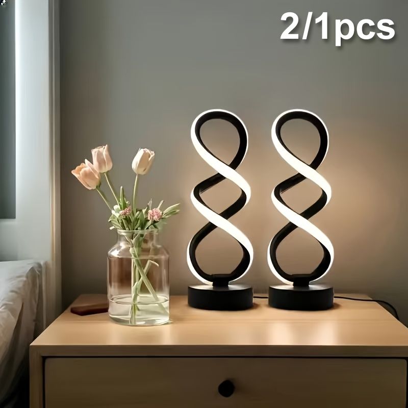 Spiral LED Table Lamp with Push Button Switch