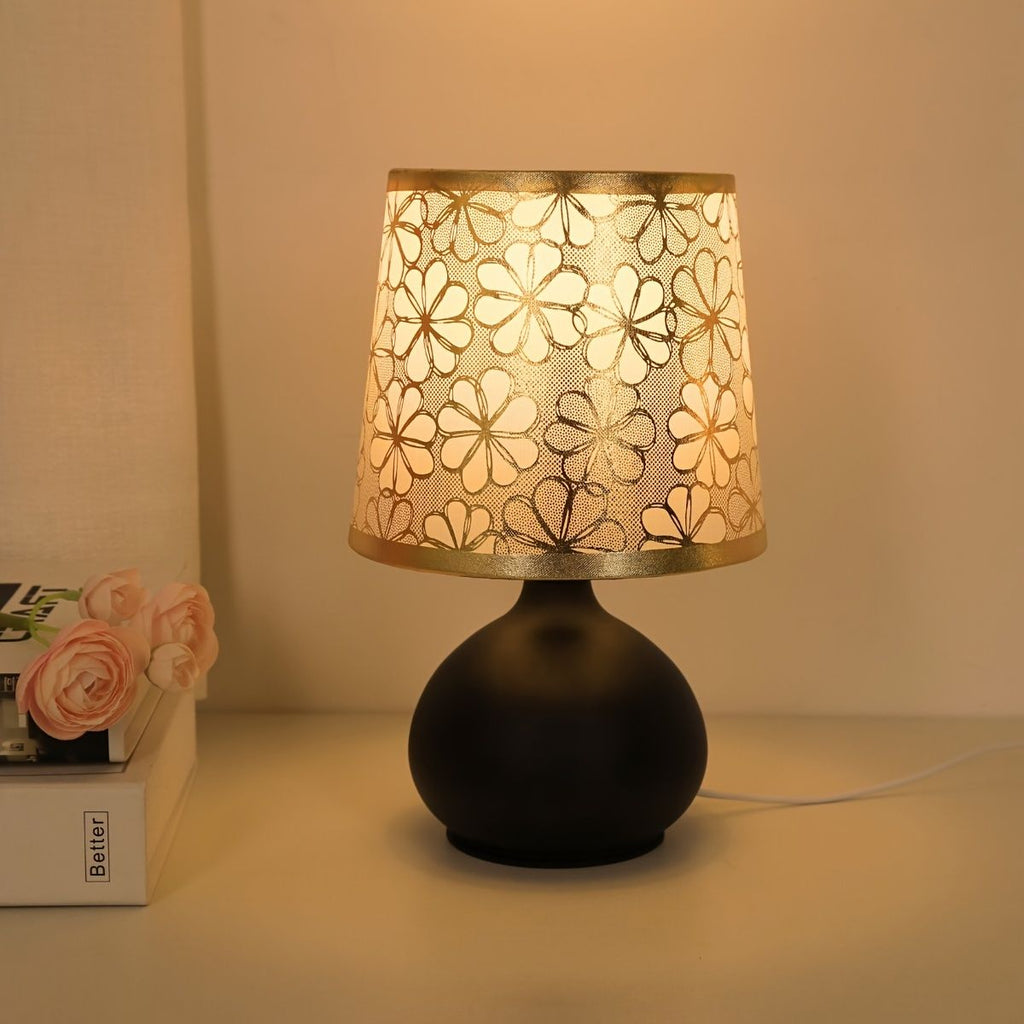 Vintage Fabric Table Lamp with Switch Button