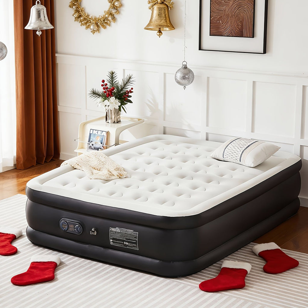 Coil Beam Air Mattress with Plush Velvet Top
