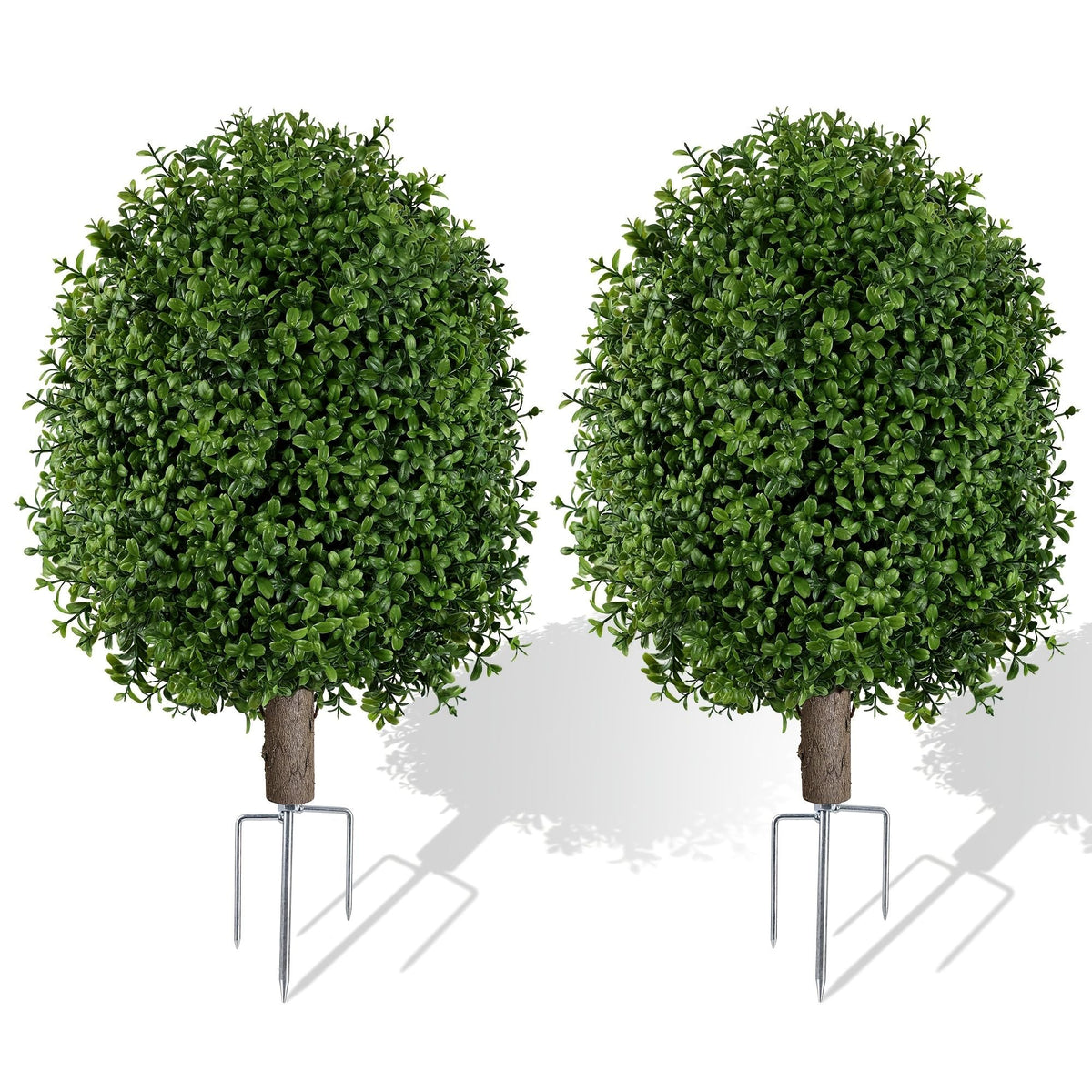 28-Inch Artificial Boxwood Topiary Ball Bush with Ground Spike