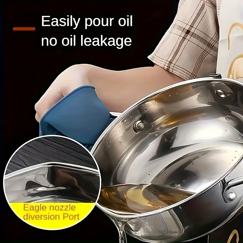 Stainless Steel Tempura Deep Fryer Pot with Thermometer and Drainer Rack