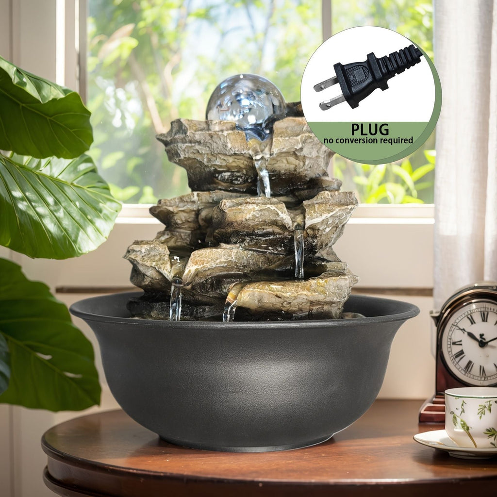 Rock Tabletop Indoor Fountain with LED Lights