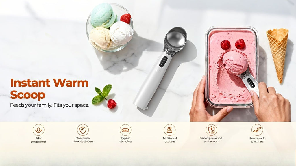 Electric Heated Ice Cream Scoop with 3 Temperature Settings