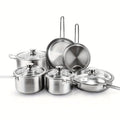 10-Piece Stainless Steel Pots and Pans Cookware Set