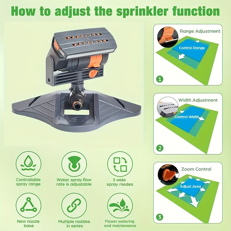 Automatic Oscillating Garden Sprinkler with 16 Nozzles