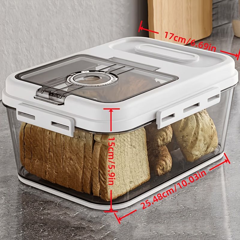 Airtight Bread Box with Time Recording Lid