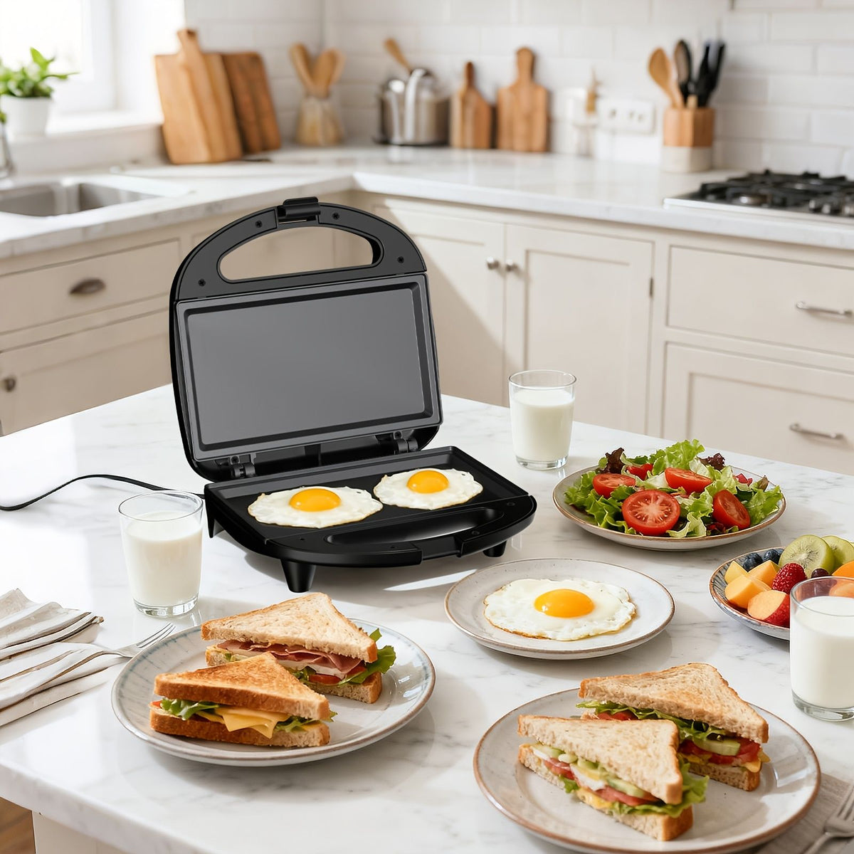 2-Slice Non Stick Sandwich Maker with Indicator Lights