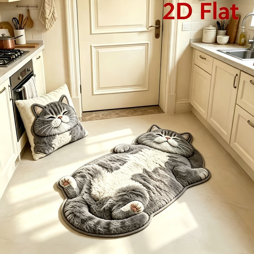 British Shorthair Cat Kitchen Mat Non Slip Washable