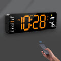 11" Digital Wall Clock with Remote RGB Backlight Alarm