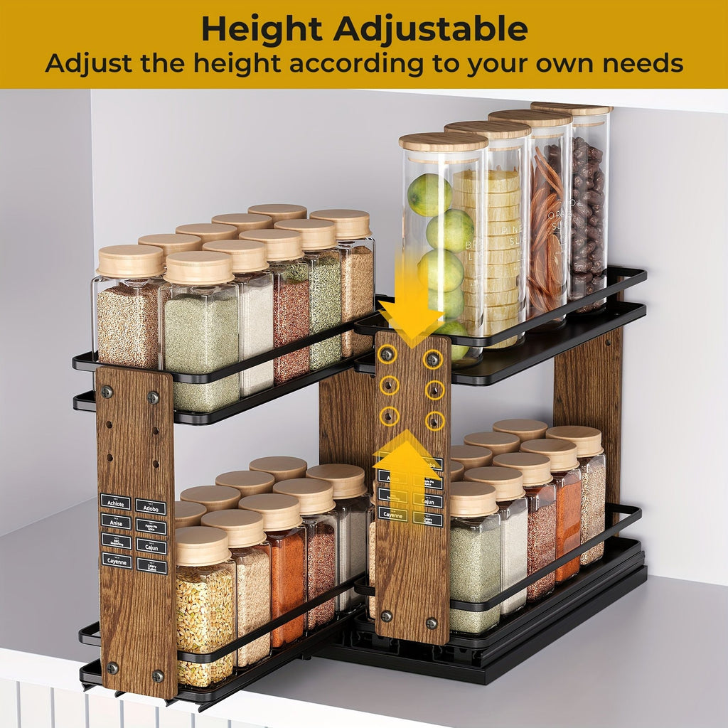 2-Piece Double Tier Pull Out Spice Rack