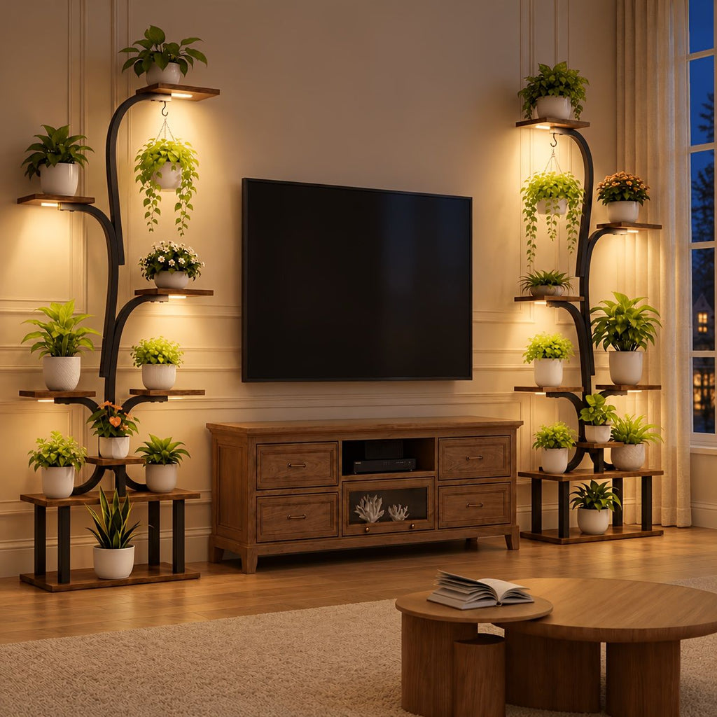 7-Tier Indoor Plant Stand with Grow Lights