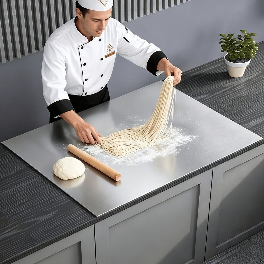Stainless Steel Kitchen Cutting Board with Dough Kneading Surface