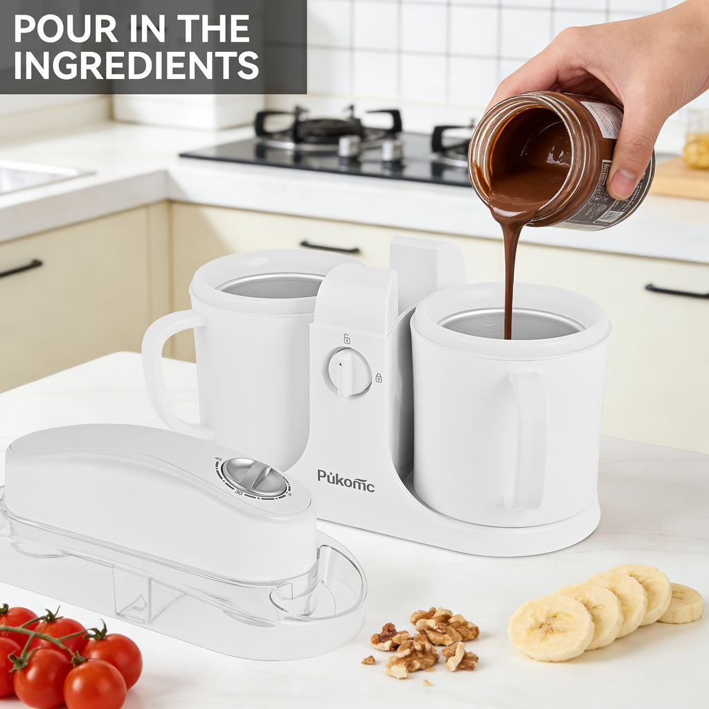 Dual Cup Homemade Ice Cream Maker