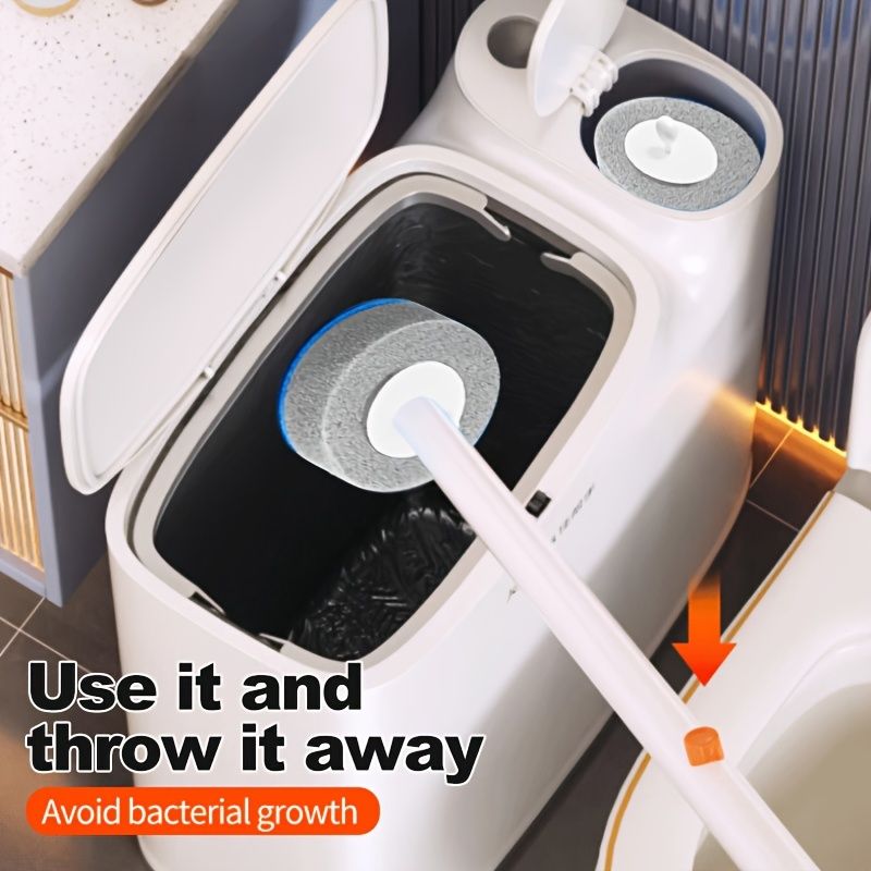2-in-1 Trash Can with Toilet Brush and Lid