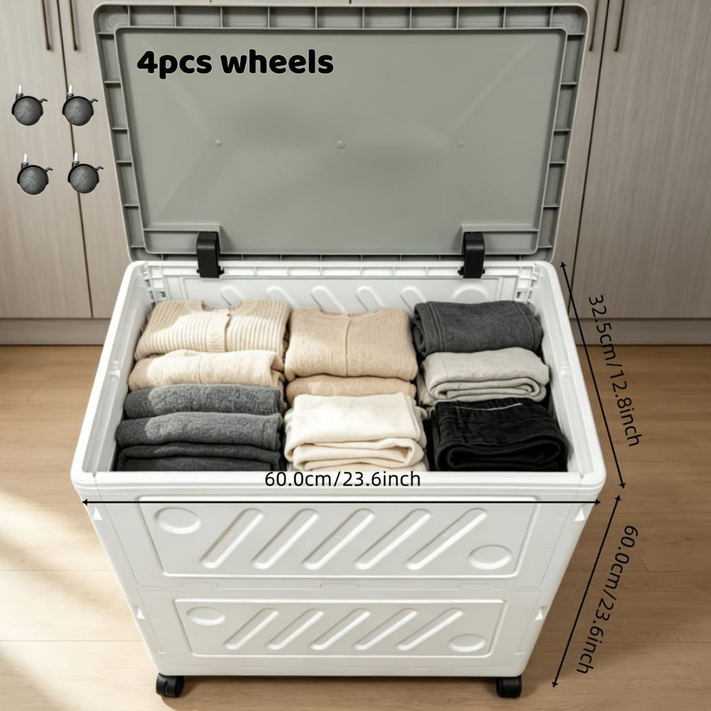 Foldable Wheeled Storage Box with 4 Wheels
