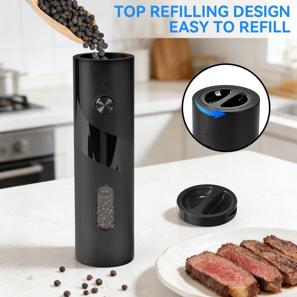 Electric Pepper Grinder Set with Rechargeable Base