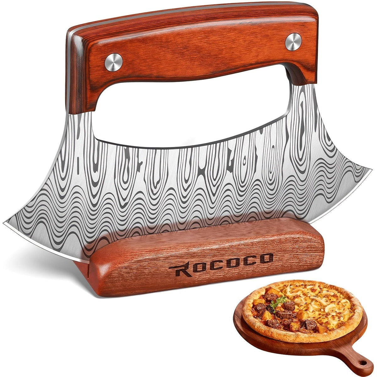 Professional Chef's Pizza Cutter Knife with Sheath